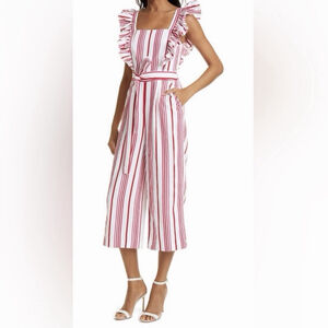 Ted Baker London Sleeveless Jumpsuit Ruffle Size 1 US 4